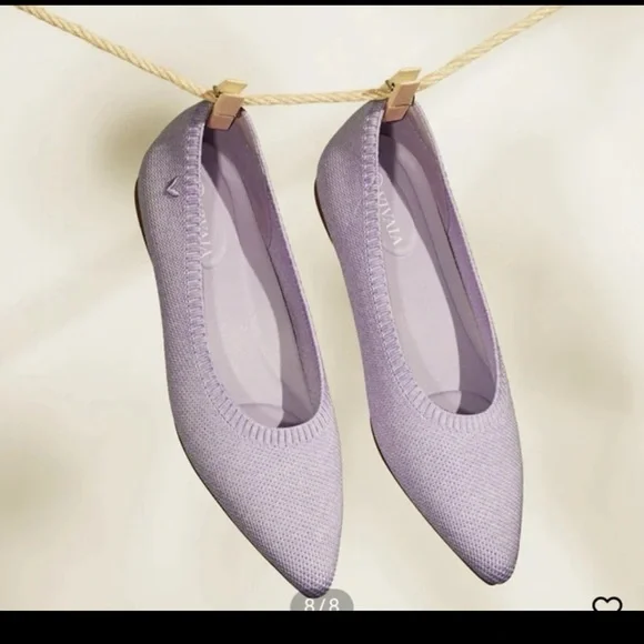 Vivaia Pointed-Toe Ballet Flats (Aria 5°) in Lavender size 39.5 or US 8.5 - Picture 7 of 12